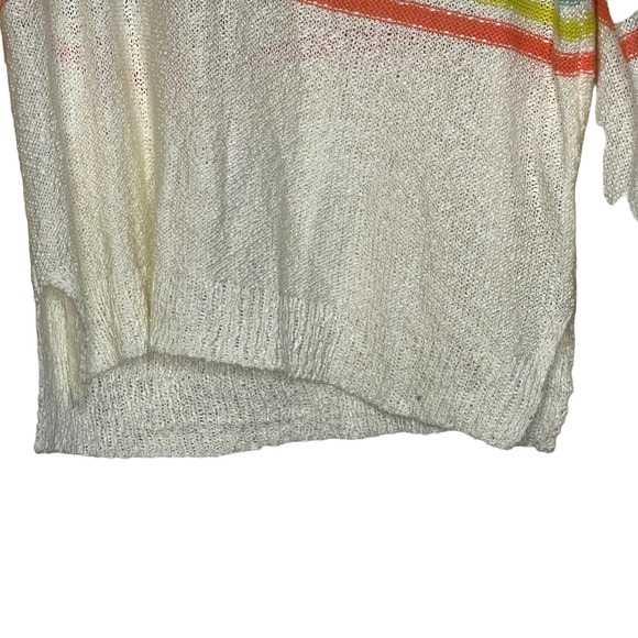 Loveriche Sweater Size Small Cream Multi Color Stripes Acrylic Blend Womens Knit - Picture 4 of 8